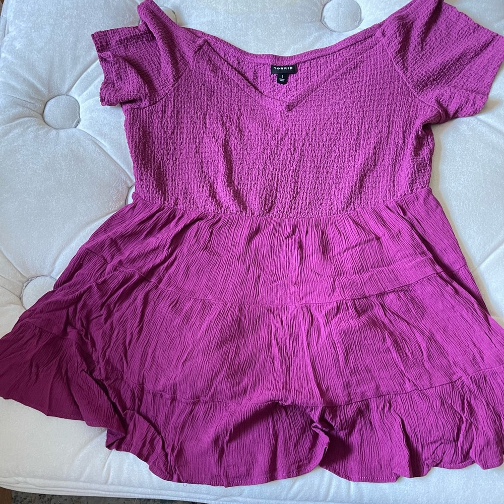 Magenta off the shoulder